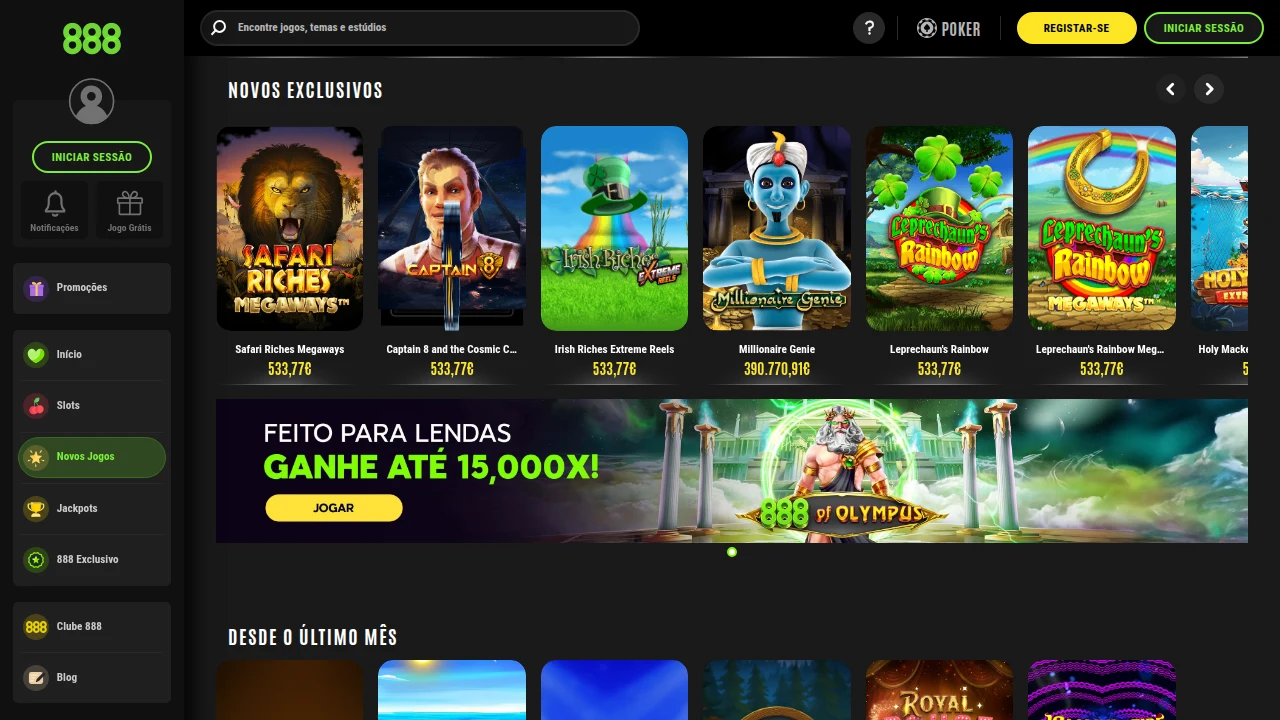 Novos jogos de slots em destaque no casino 888 — licenciado pelo SRIJ