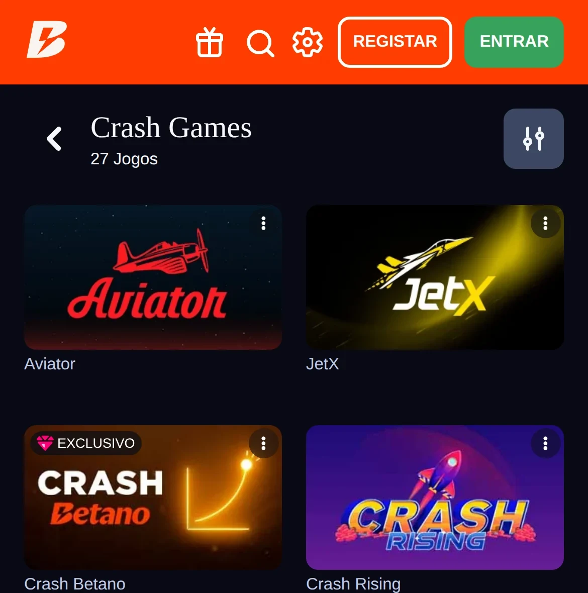 Jogos crash no casino Betano no telemóvel — licenciado pelo SRIJ