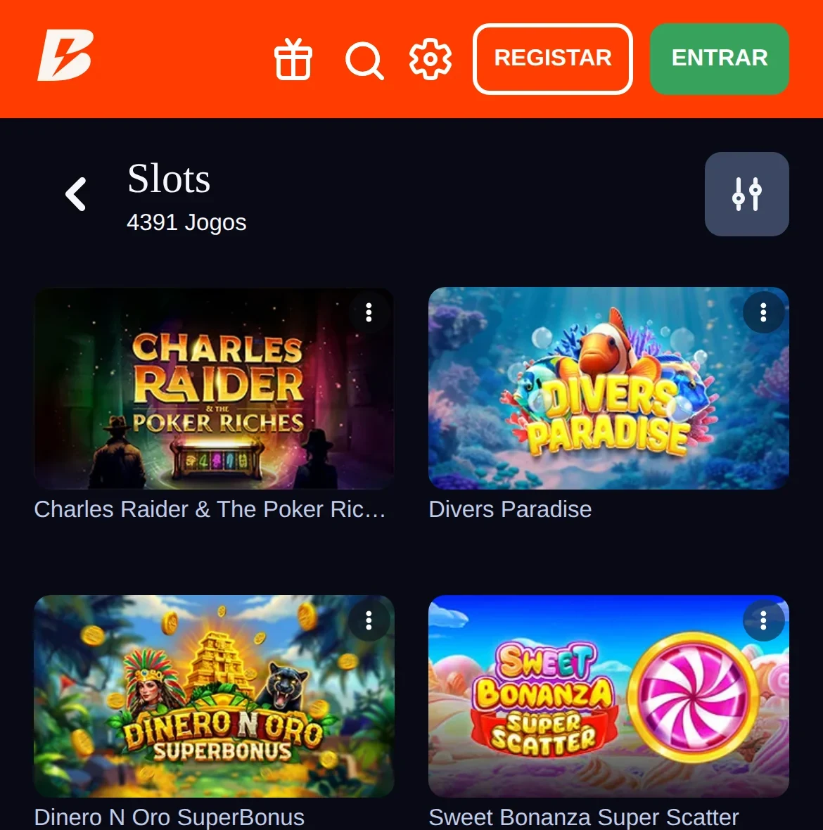 Slots no casino Betano no telemóvel — licenciado pelo SRIJ