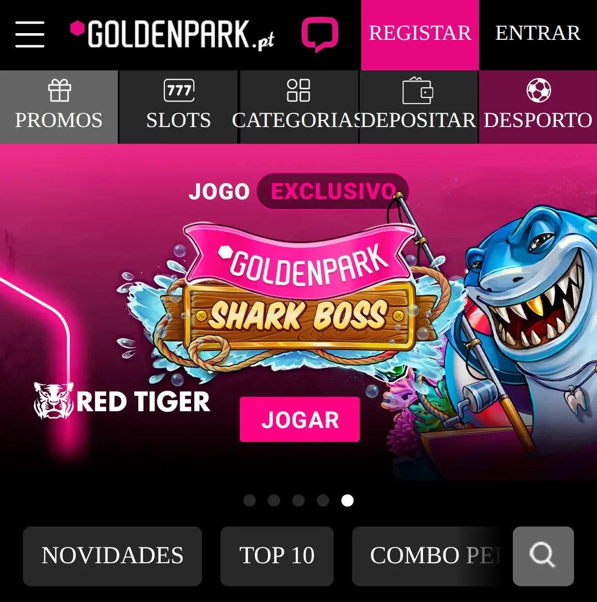 Casino GoldenPark.pt no telemóvel — GOLDEN PICKS e TOP JOGOS, licenciado pelo SRIJ