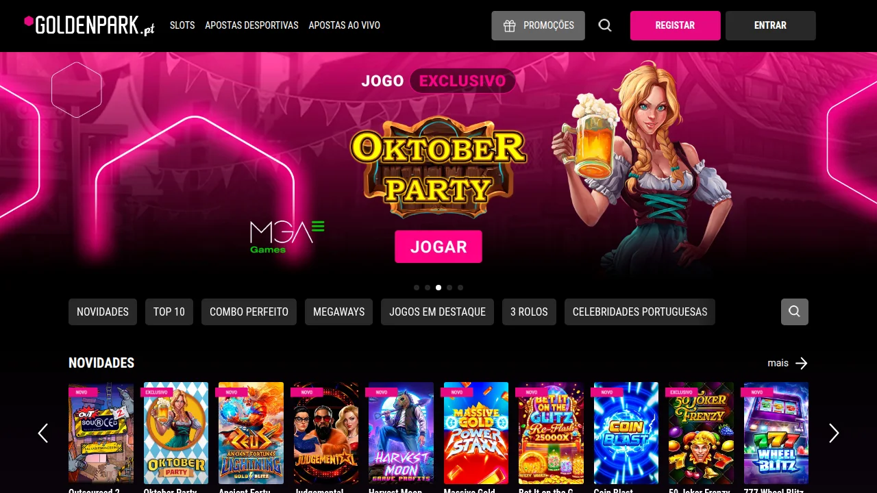 App e jogos do casino GoldenPark — licenciado pelo SRIJ