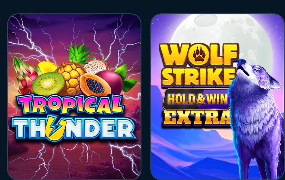 Slots Tropical Thunder e Wolf Strike no catálogo da Lebull