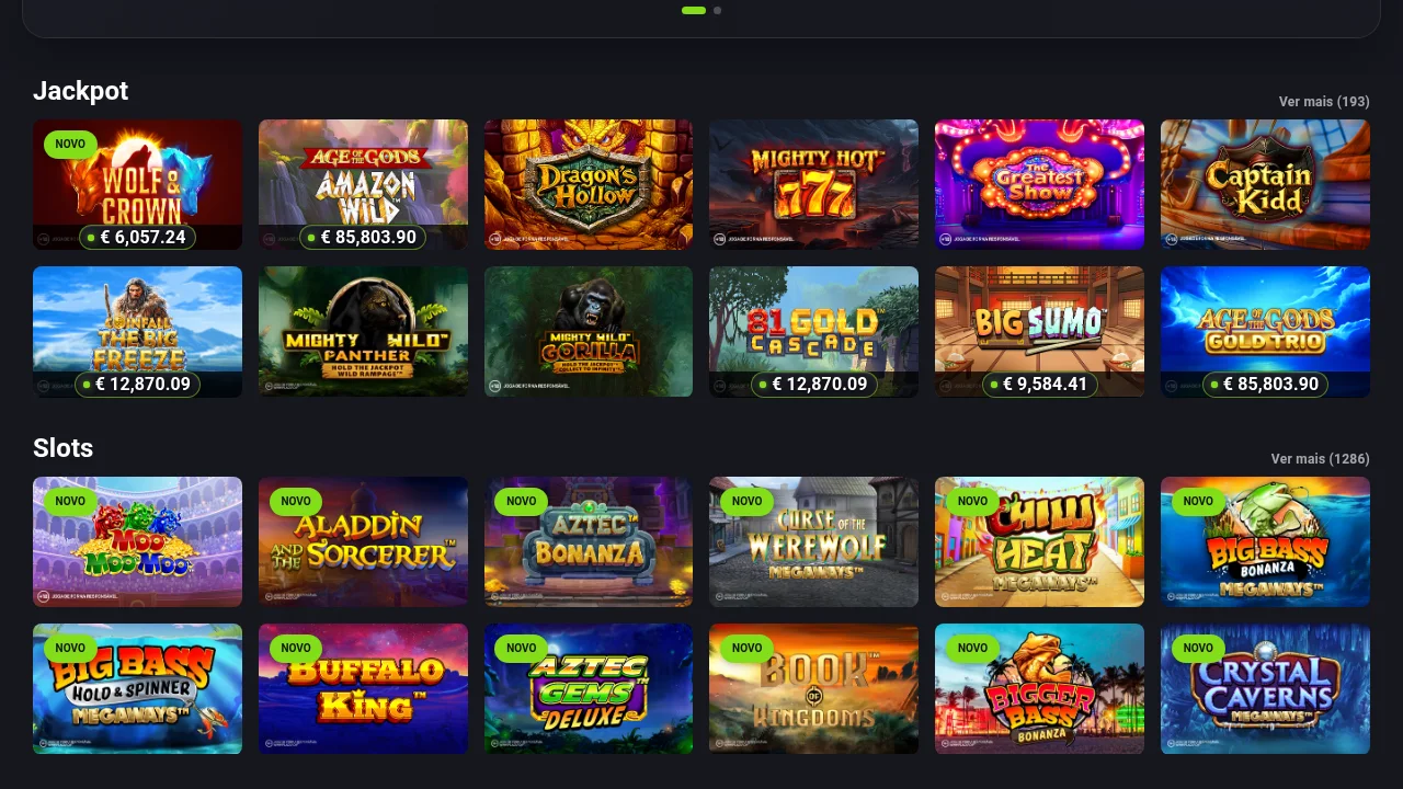 Jogos de jackpot com prémios acumulados no PT Casino da Placard — licenciado pelo SRIJ