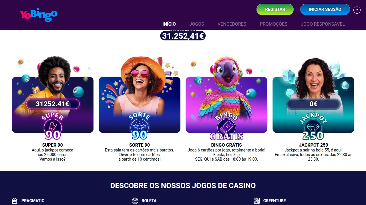yobingo casino ecrã 1